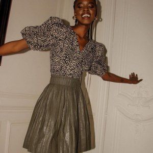 Anthropologie Ellene Faux Leather Mini Skirt